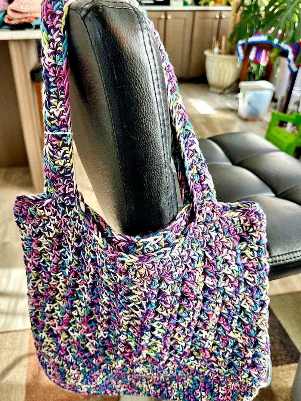 Handmade Multicolor Woven Tote Like New